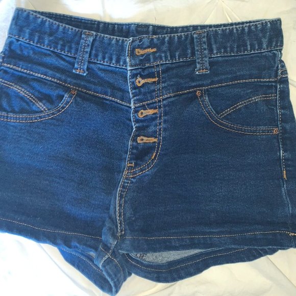 Button Fly Korean High Waist Shorty Shorts - Picture 1 of 3